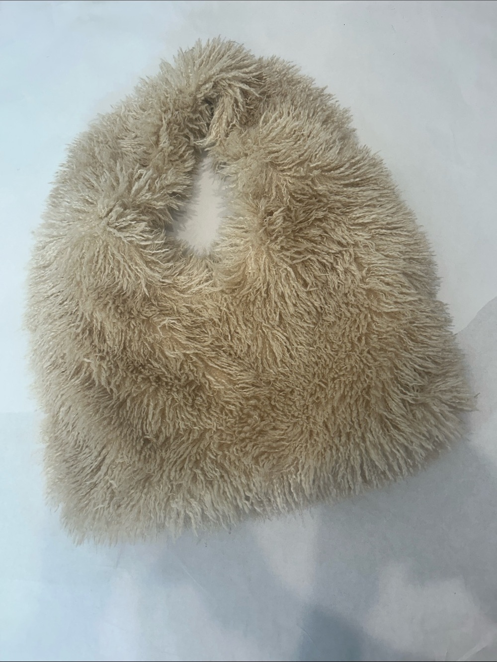 Dolls Kill Beige Faux Fur Cozy Teddy Soft Shoulder Bag tan cream new w/out tags